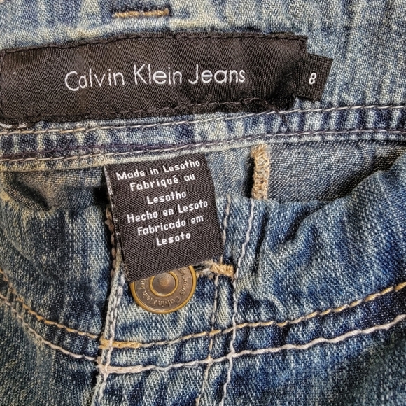 NWT Calvin Klein Wide Leg Low Cut Capri Jeans - Picture 5 of 7